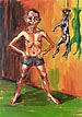 K. s ko�kou, olej na pl�tn�, 2003, 200x 140cm