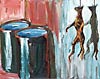 Ob�en� ko�ka se dv�ma barely, olej na pl�tn�, 2003, 130 x 162cm
